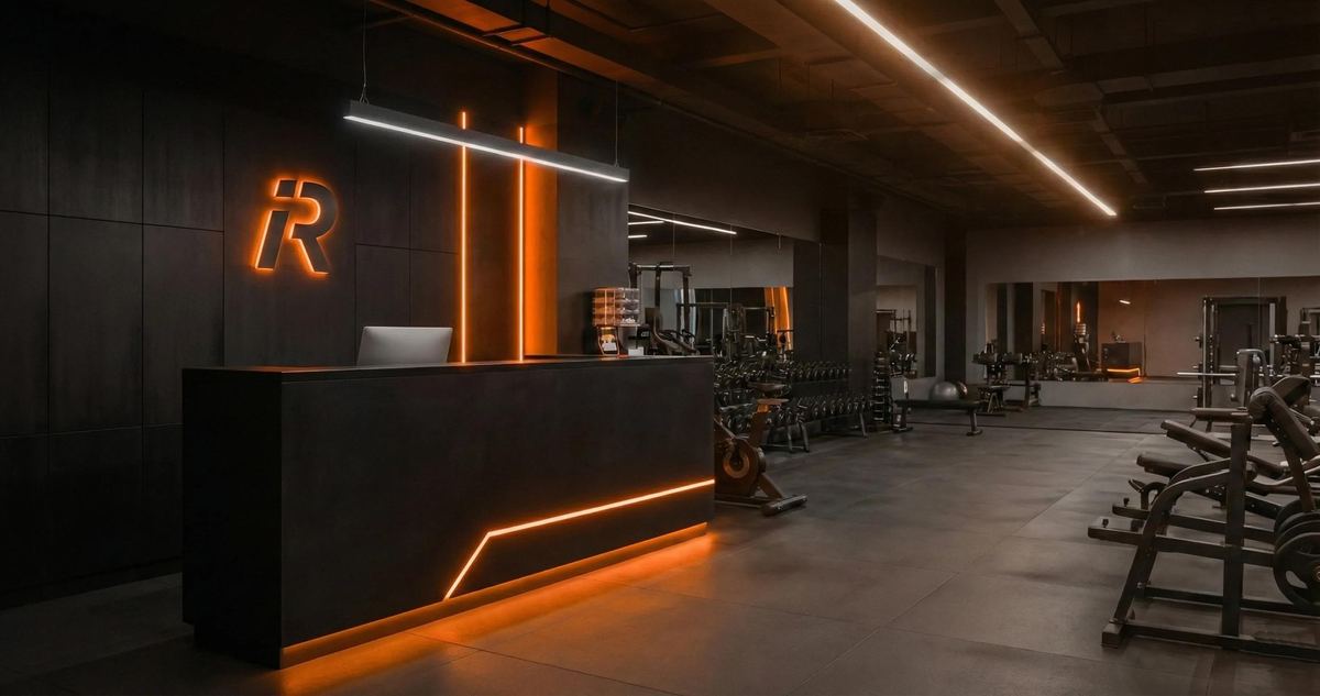 JRA Fitness Hub premium reception and lounge area